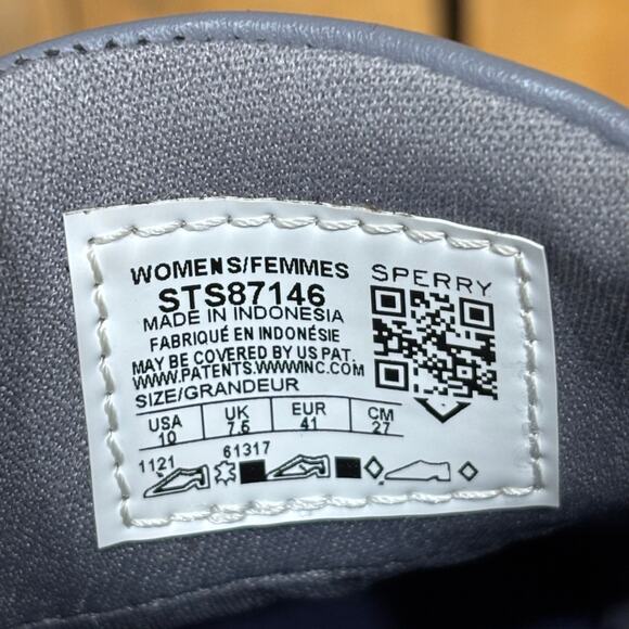 Sperry Coastfish 2-Eye Gray Perforated Leather Lace-Up Boat Shoes Womens Size 10 - Picture 11 of 11